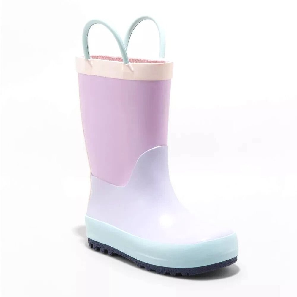 Girls Ali Colorblock Rain Boots - Cat and Jack (Purple) "Size 10 Kids" - NEW!!!